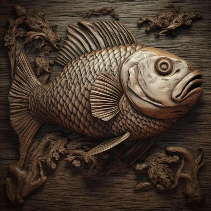 Природа и животные (Рыба св. Пецилия 3, NATURE_63) 3D модель для ЧПУ станка